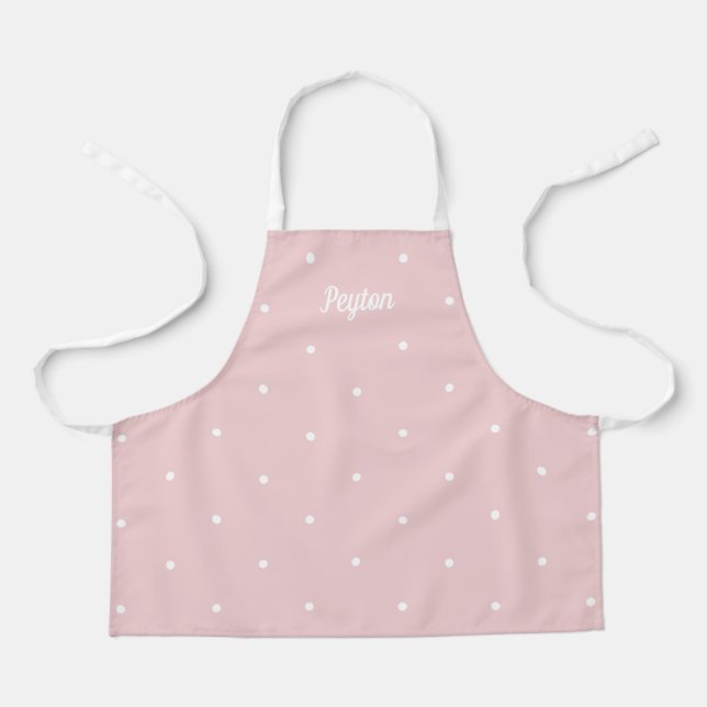 Sweet Dots Editable Color Personalized Kid Apron (Front)