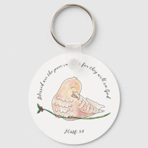 Sweet Dove Bible Verse Matthew 58  Keychain