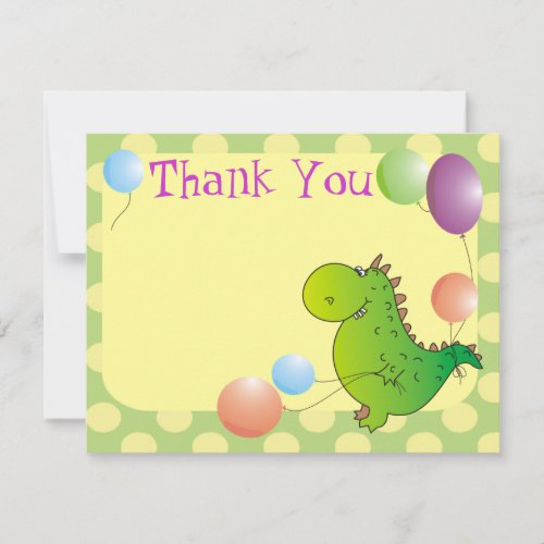 Sweet Dragon Childrens Thank You Card