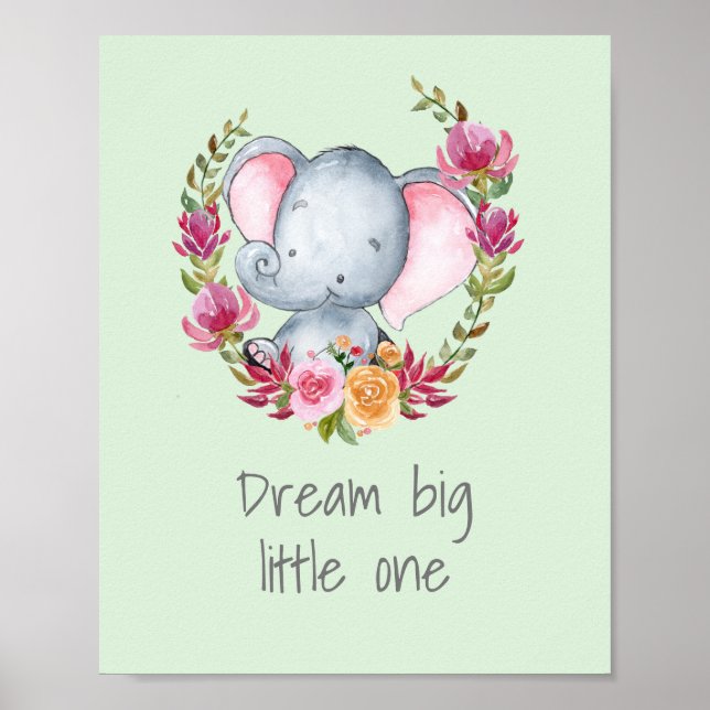 Sweet Dream Big Watercolor Nursery Poster (Front)