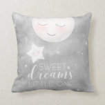 Sweet Dream Little One Throw Pillow<br><div class="desc">Sweet dream little one,  moon and star watercolor illustration.</div>