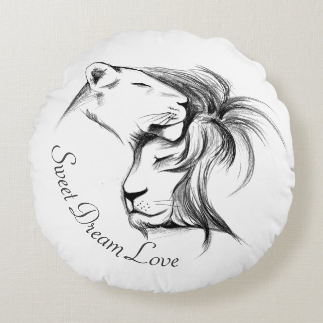 Sweet Dream Love Round Pillow (Front)