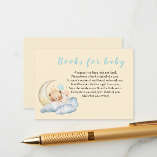 Sweet dream teddy bear Boy baby Shower Enclosure Card