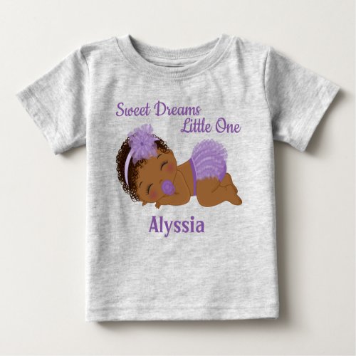 Sweet Dreams African American Baby Girl T_Shirt 