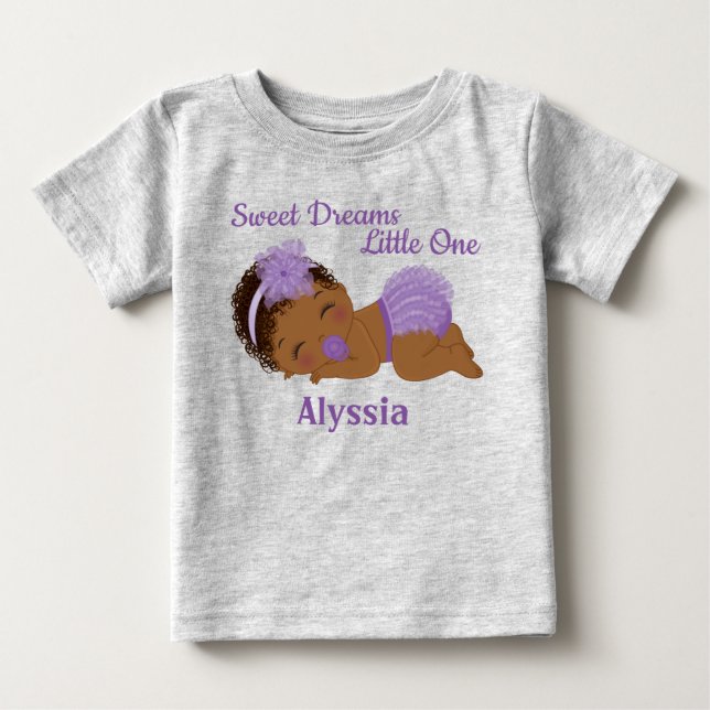 Sweet Dreams African American Baby Girl T-Shirt  (Front)