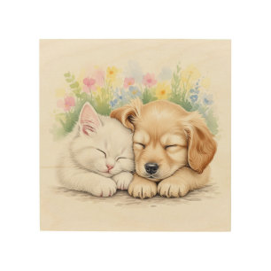 Sweet Dreams Among Flowers Wood Wall Art