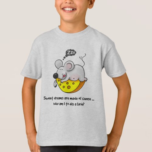 Sweet Dreams are Made of Cheese Cute Snoring Mouse T_Shirt