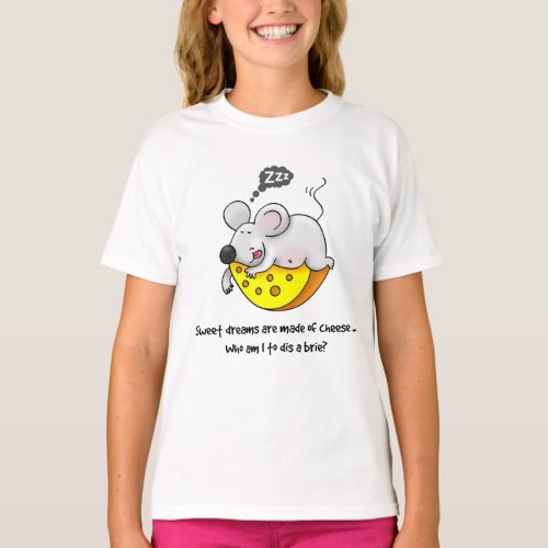 Sweet Dreams are Made of Cheese Cute Snoring Mouse T_Shirt