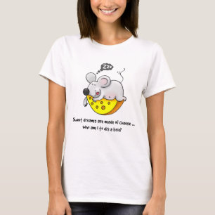 Sweet Dreams are Made of Cheese Cute Snoring Mouse T-Shirt