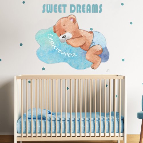 Sweet Dreams Baby Bear Customized Wall Decal