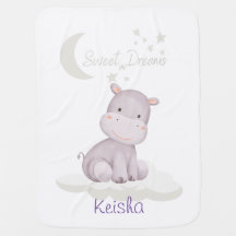Sweet Dreams Baby Blanket (Hippo)