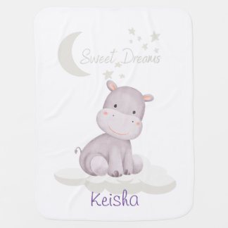 Sweet Dreams Baby Blanket (Hippo)