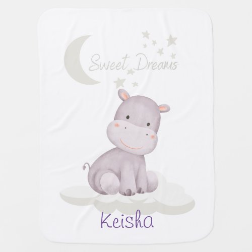 Sweet Dreams Baby Blanket Hippo