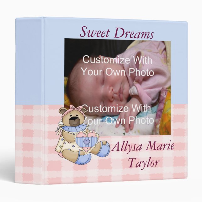 Sweet Dreams Baby Book / Bimder 3 Ring Binder (Front/Spine)