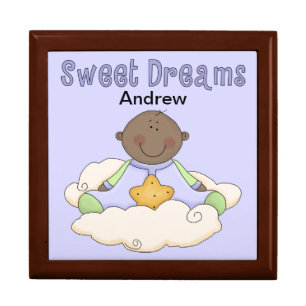 Sweet Dreams Baby Boy (Dark Skin) Jewelry Box