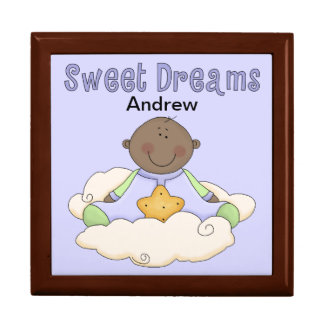 Sweet Dreams Baby Boy (Dark Skin) Jewelry Box