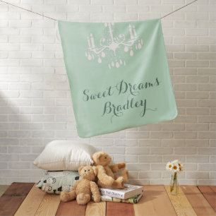 Sweet Dreams Baby Chandelier Mint Green Baby Blanket
