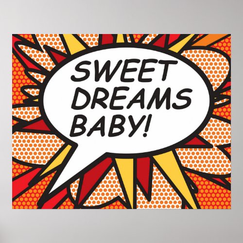 SWEET DREAMS BABY Comic Book Poster