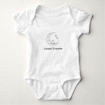 Sweet Dreams Baby - Crescent Moon & Stars Line Art