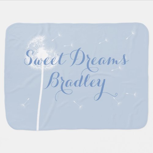 Sweet Dreams Baby Dandelion Light Blue Baby Blanket