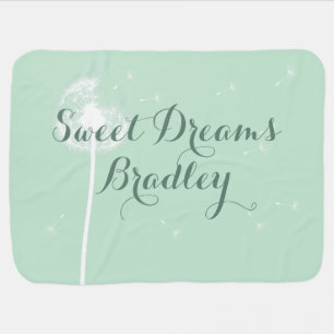 Sweet Dreams Baby Dandelion Mint Green Blanket
