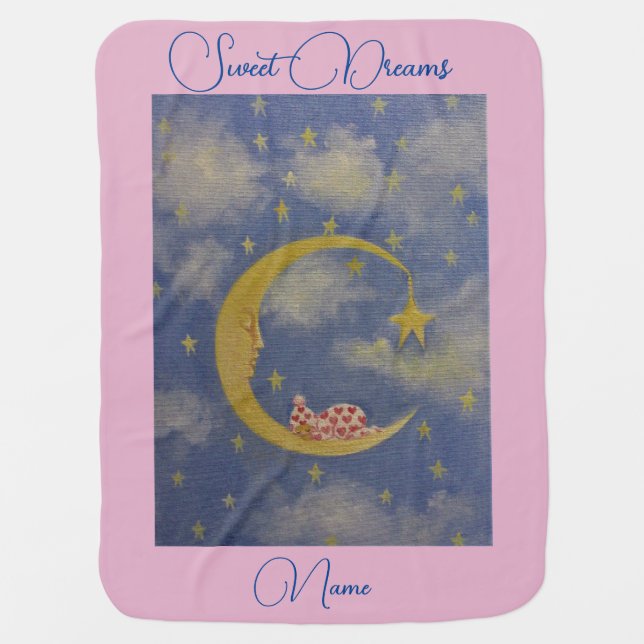 Sweet Dreams baby girl Baby Blanket (Front)