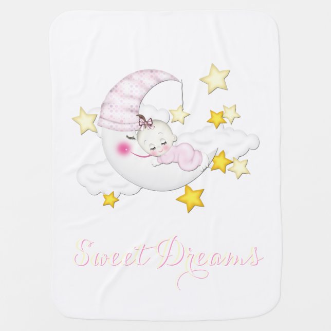 Sweet Dreams Baby Girl Blanket (Front)