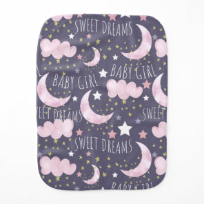 Sweet Dreams Baby Girl  Burp Cloth