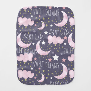 Sweet Dreams Baby Girl  Burp Cloth