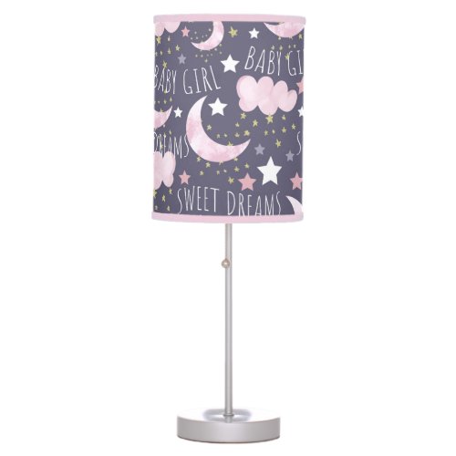 Sweet Dreams Baby Girl Nursery Baby Blanket Table Lamp