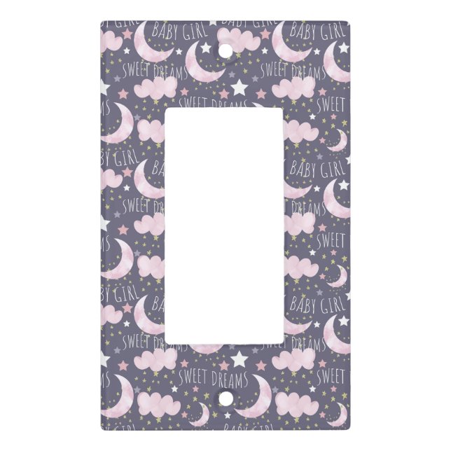 Sweet Dreams Baby Girl Nursery Baby  Light Switch Cover (Front)