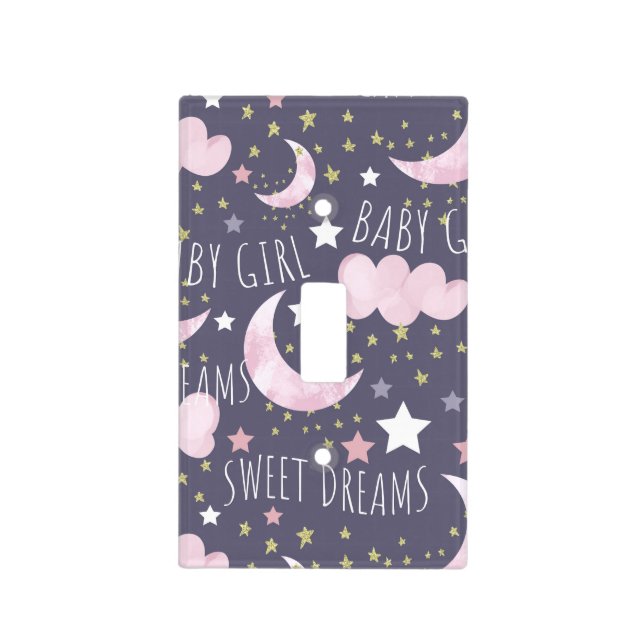 Sweet Dreams Baby Girl Nursery Baby  Light Switch Cover (Front)