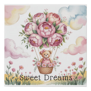 Sweet Dreams Baby Girl Shower Gift Faux Canvas Print