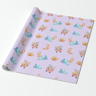 Sweet Dreams Baby Monkey Pattern Wrapping Paper