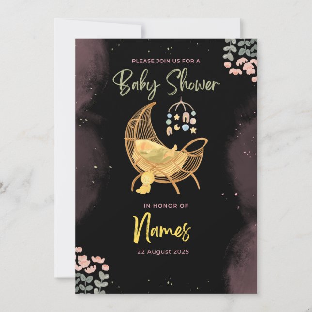 Sweet Dreams Baby Shower Invite – #CribDInvitation (Front)