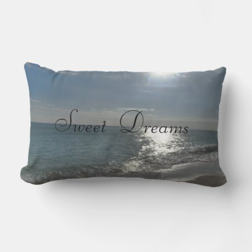 Sweet Dreams Beach Ocean Blue Scene Cushion Pillow