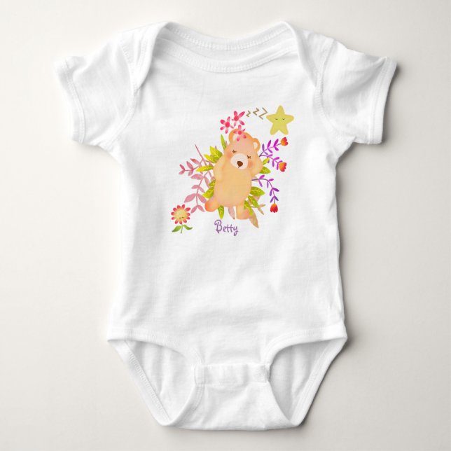Sweet Dreams Bear Baby Bodysuit (Front)
