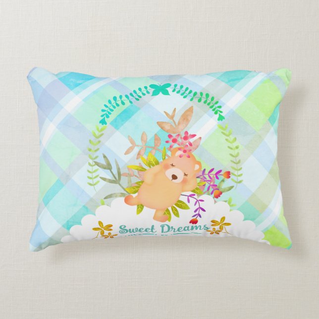 Sweet Dreams Bear Baby Pillow (Front)