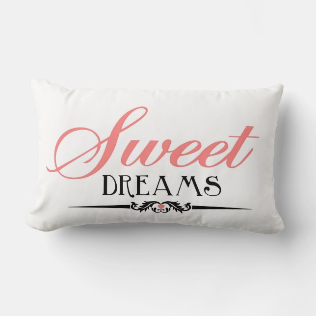 Sweet Dreams Bedroom Pillow by Enchanting Quotes (Front)