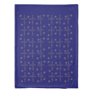 Sweet Dreams Blue Gold Stars Duvet Cover
