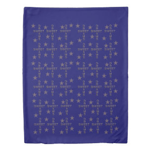 Sweet Dreams Blue Gold Stars Duvet Cover