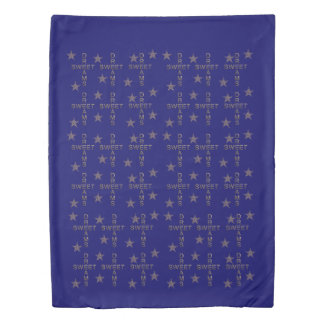Sweet Dreams Blue Gold Stars Duvet Cover