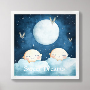 Sweet Dreams Blue Night Sky Nursery Poster