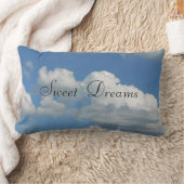 Sweet Dreams Blue Sky, White Clouds Cushion Pillow (Blanket)