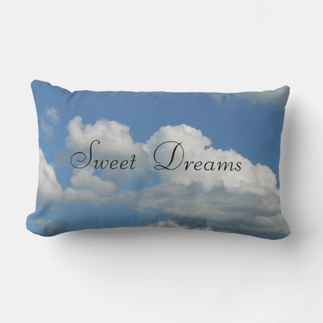 Sweet Dreams Blue Sky, White Clouds Cushion Pillow (Front)