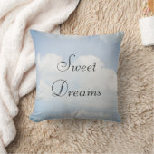 Sweet Dreams Blue Sky, White Clouds Throw Pillow (Blanket)