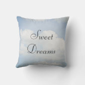 Sweet Dreams Blue Sky, White Clouds Throw Pillow (Back)