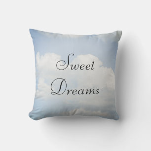 Sweet Dreams Blue Sky, White Clouds Throw Pillow