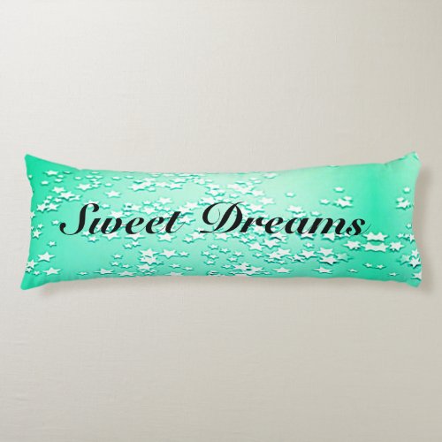 Sweet Dreams Body Pillow _ Green  Stars