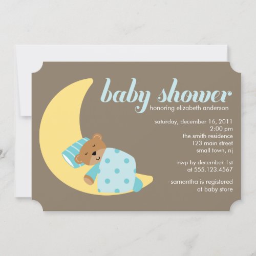 Sweet Dreams Boy Baby Shower Invitation